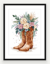 Cowboy Boots II - Watercolour Print